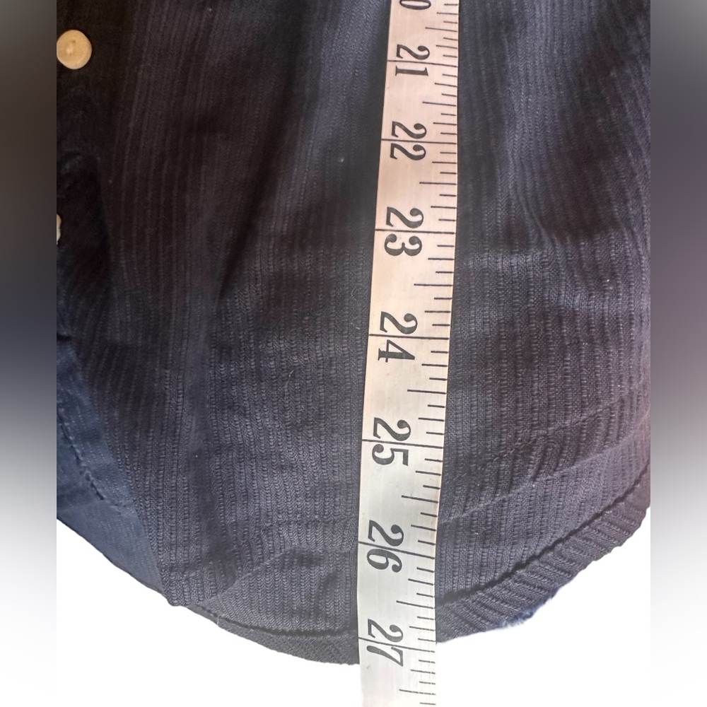 Quince Navy Blue Pintuck Button-Up Blouse - Picture 8 of 9
